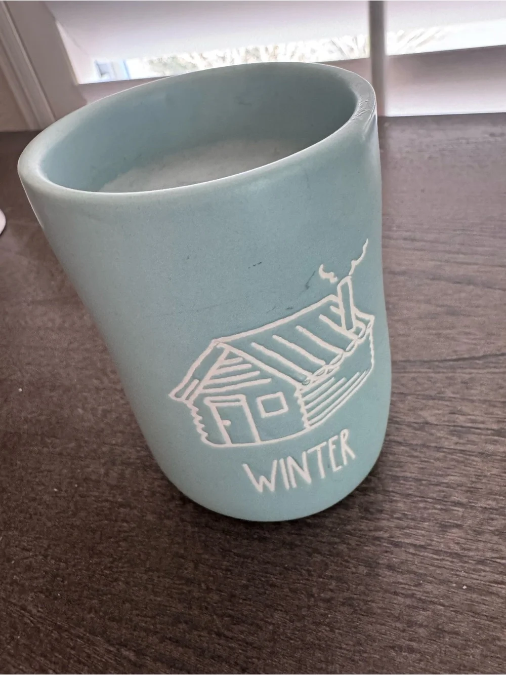 NEW RAE DUNN “WINTER” Light Blue Navy Blue First Snow Candle- HTF